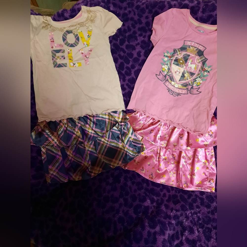 2 skirt and shirt sets